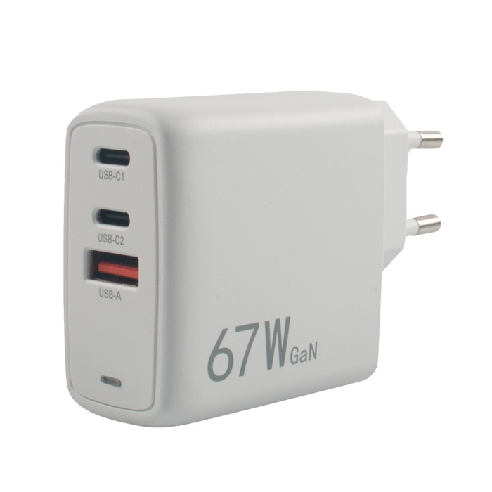 USB/USB-C lader 3 uttak 67 W